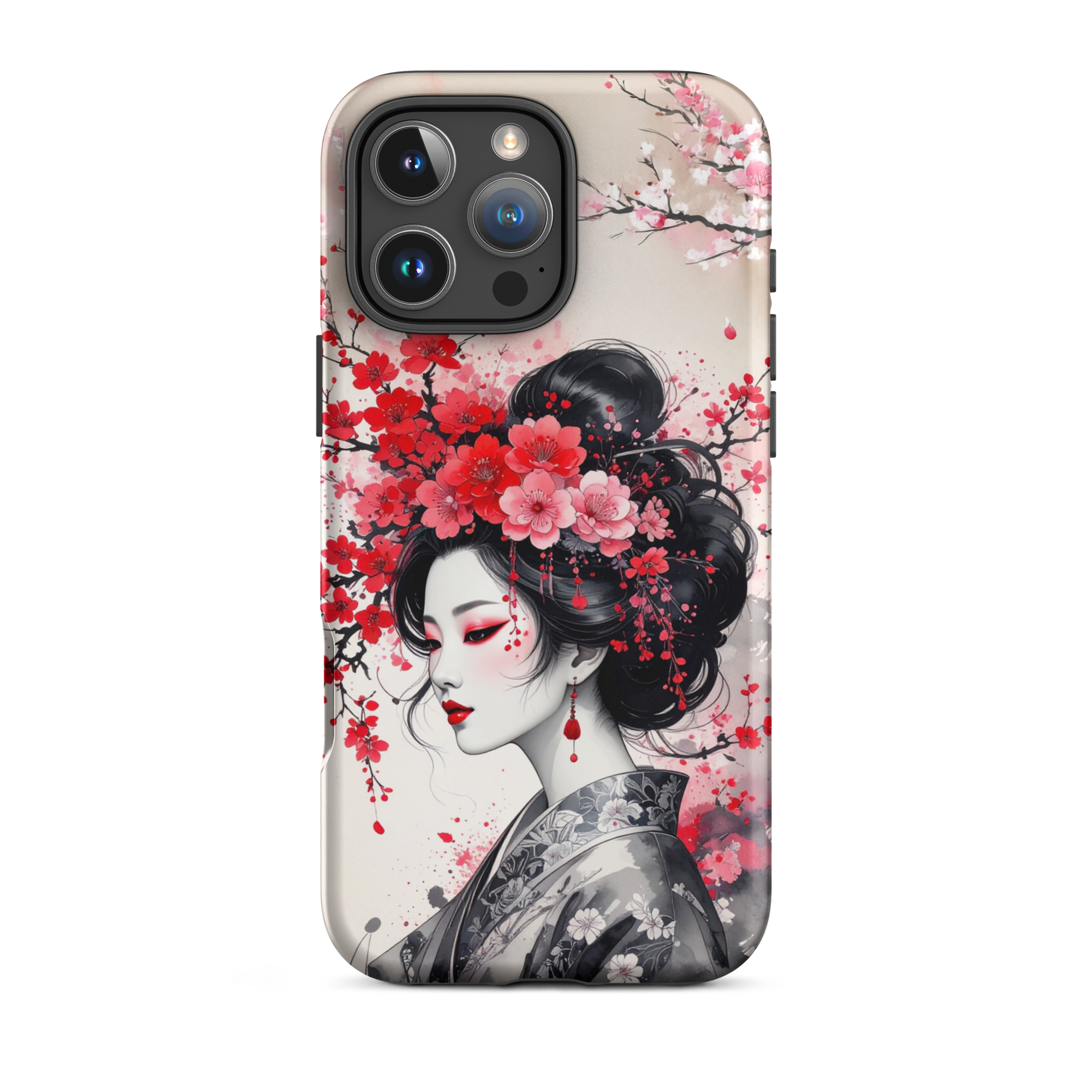 iPhone Tough Case – Geisha | Floral Ink Shockproof Cover