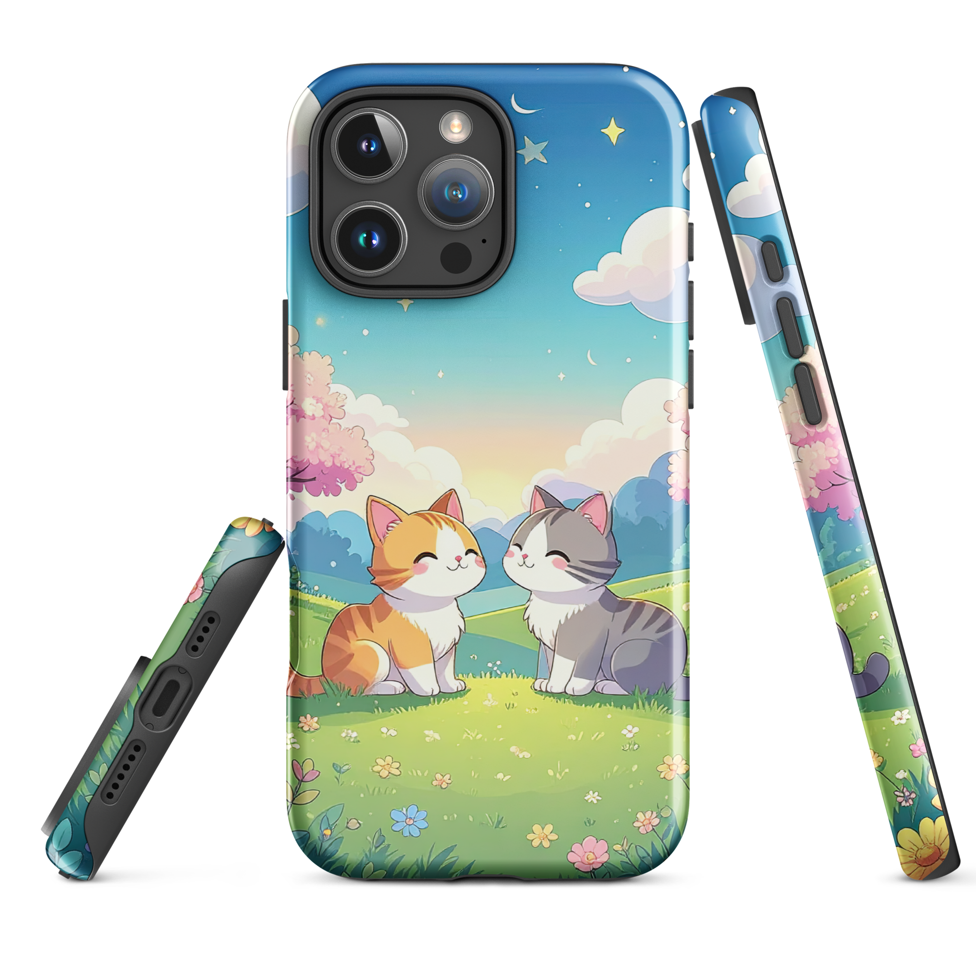 Pastel Meadow Kittens – iPhone Tough Case