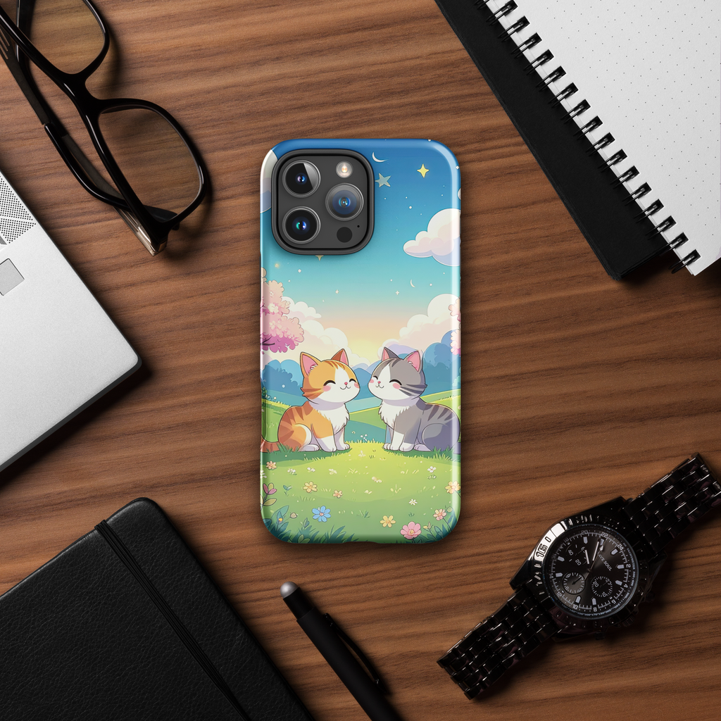 Pastel Meadow Kittens – iPhone Tough Case