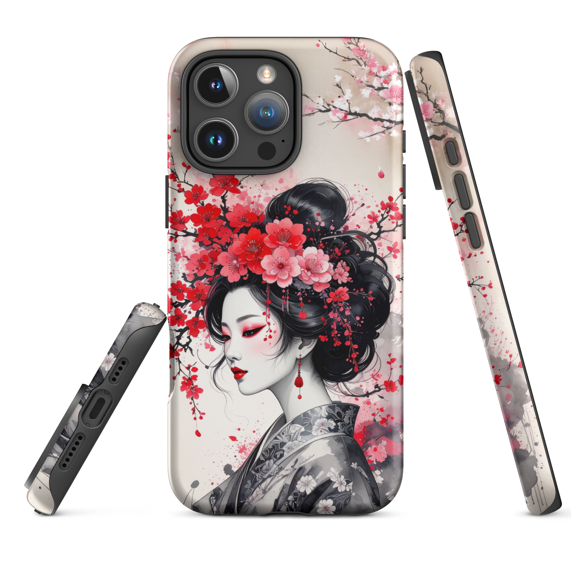iPhone Tough Case – Geisha  | Floral Ink Shockproof Cover